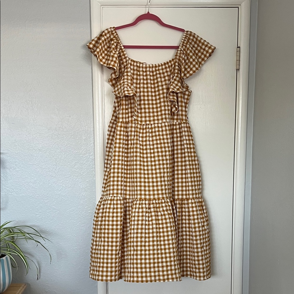 Carly Jean Los Angeles Maggie Gingham Dress in Mustard